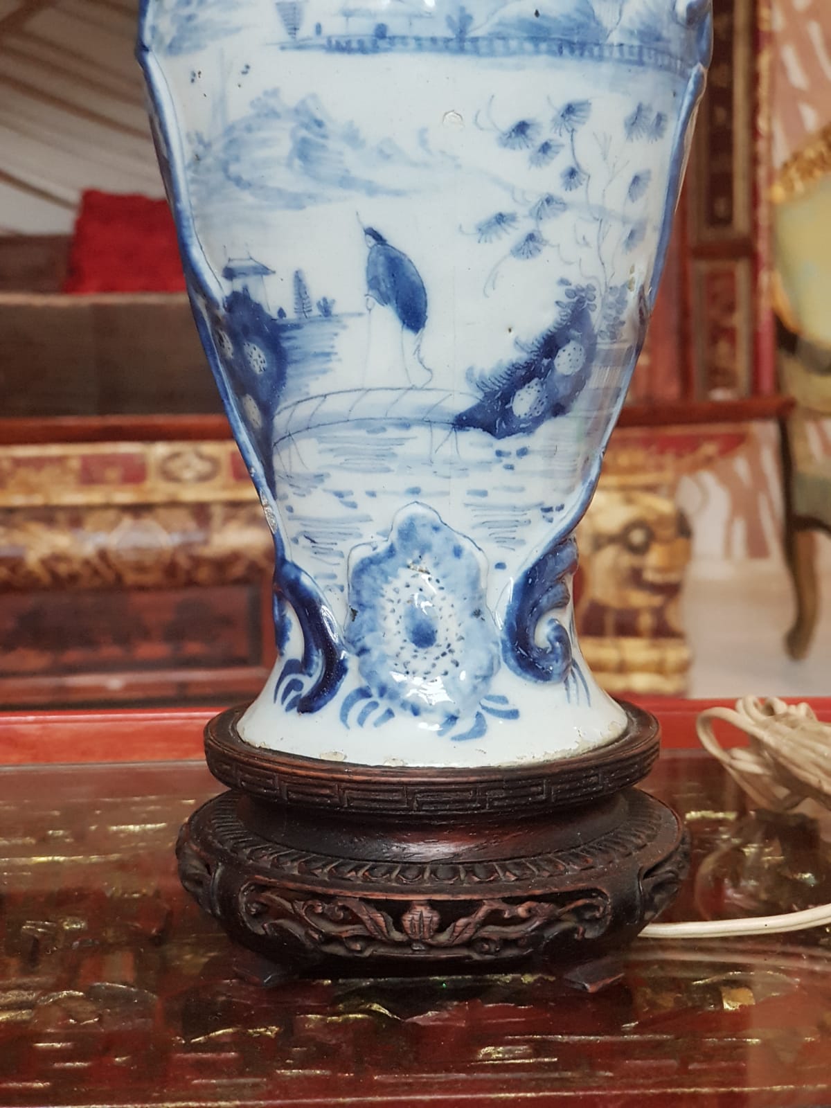 Antique Delft lampstand  1800/1900