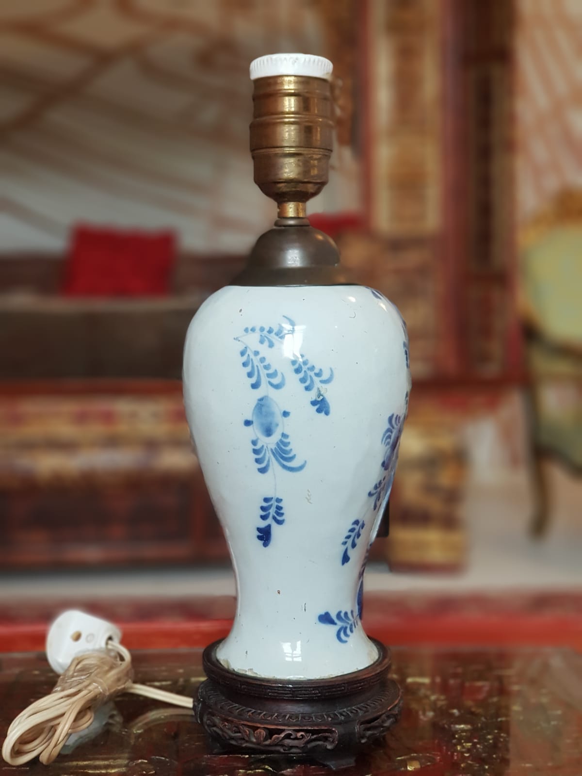 Antique Delft lampstand  1800/1900