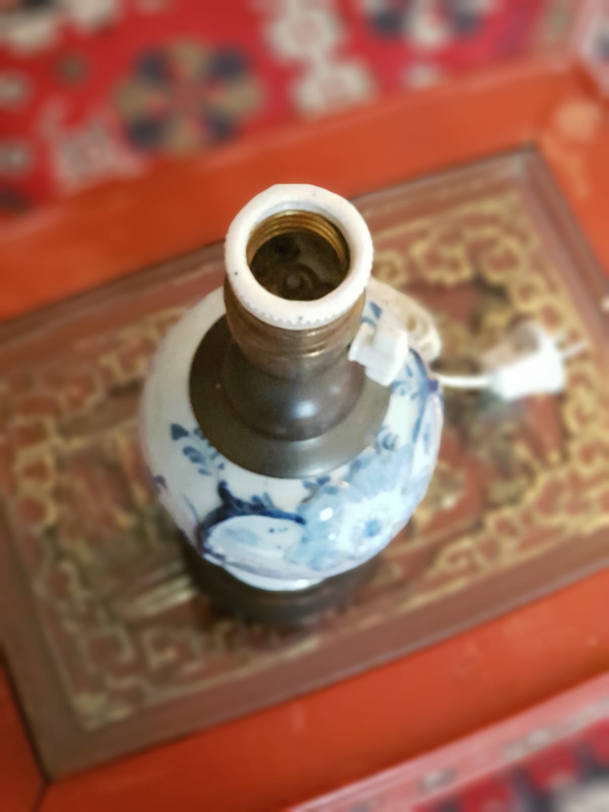 Antique Delft lampstand  1800/1900