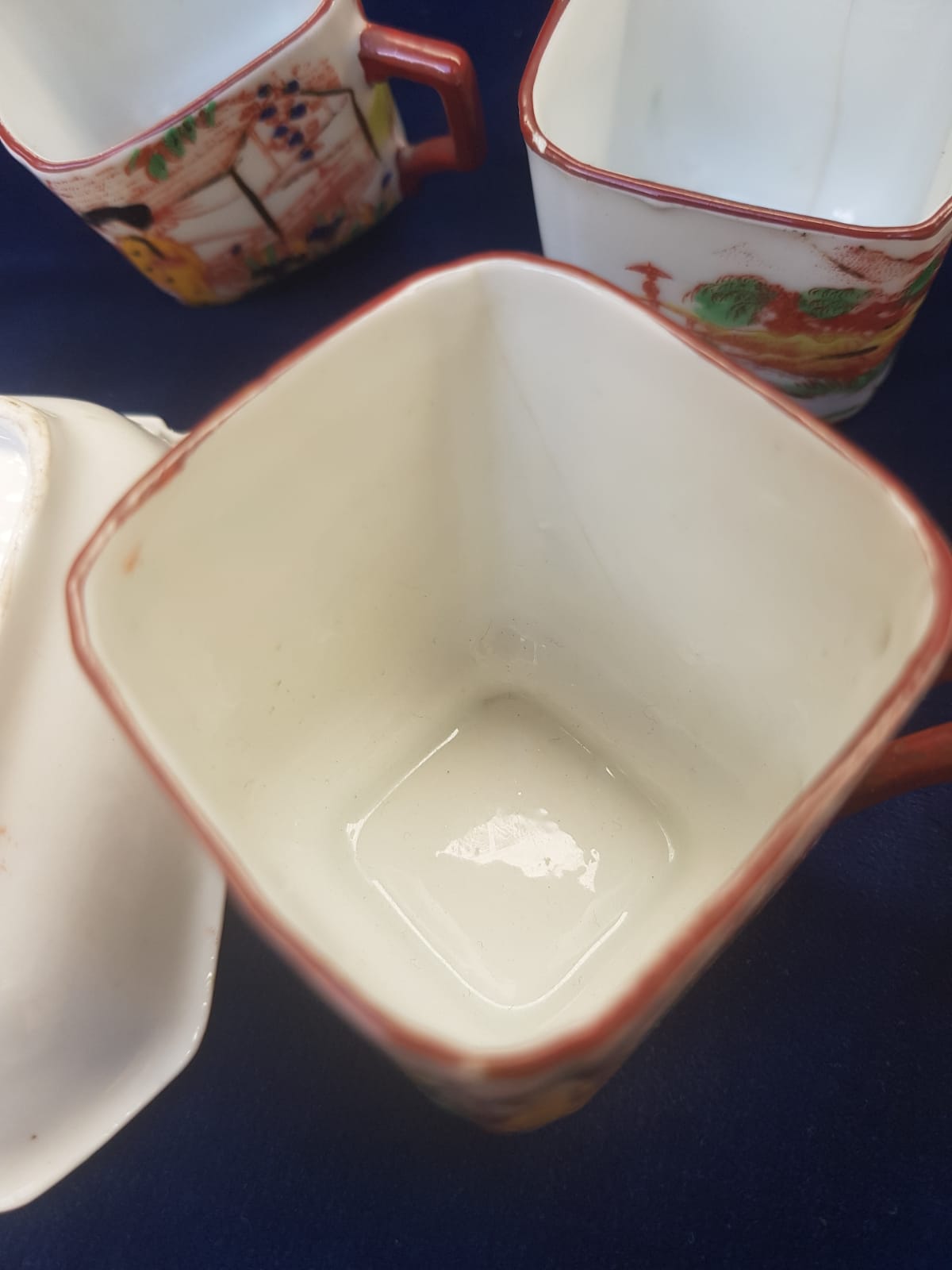 Antique Mocca Coffee Set by Victoria, Czecho-Slovakia 1930s