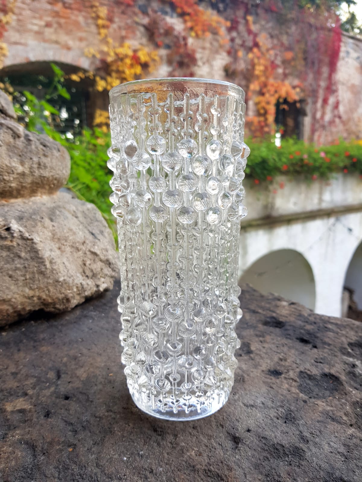 "Candle Wax" Glass Vase by František Pečený, Czechoslovakia 1972