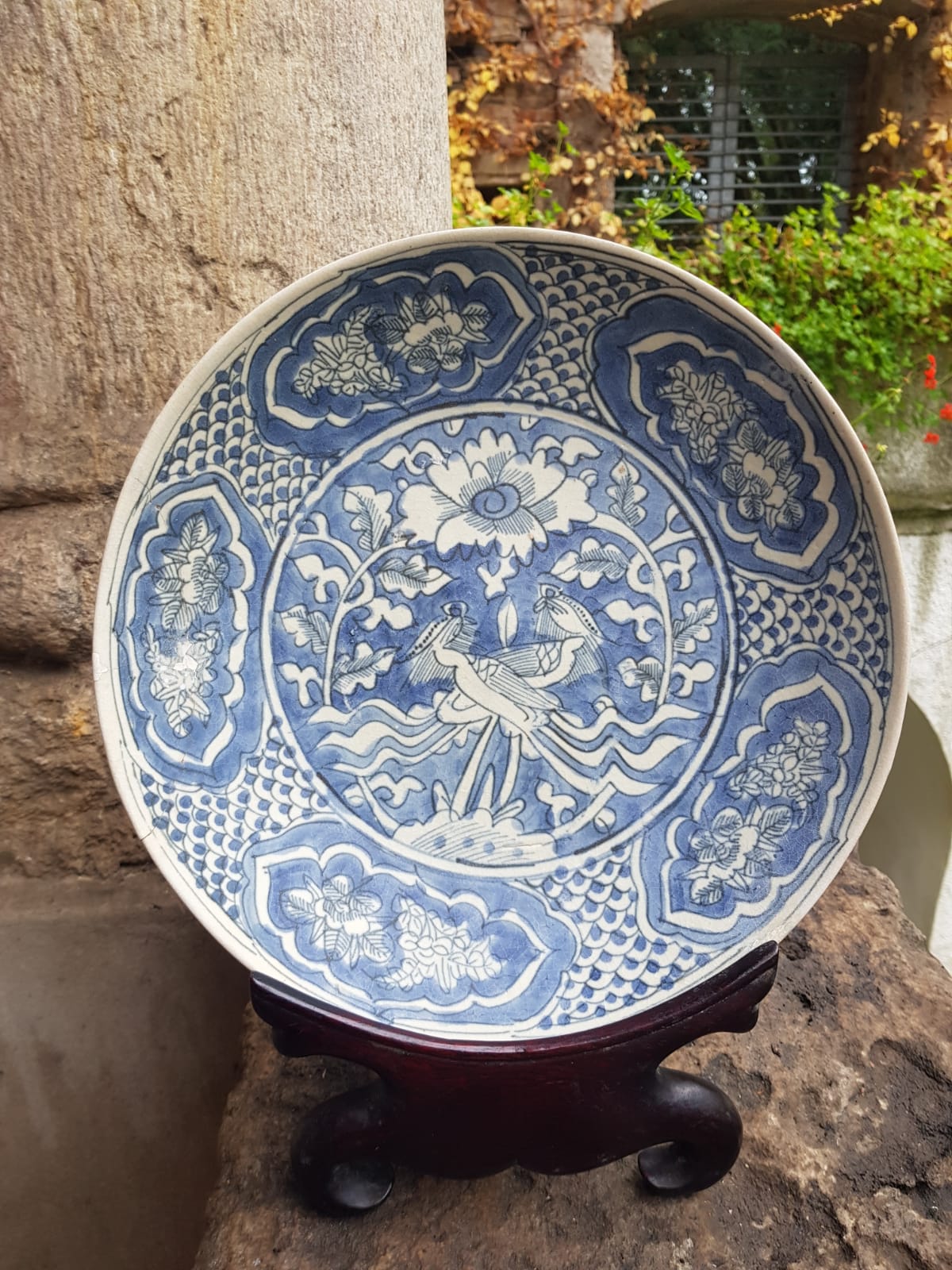 Set of 3 "Phoenix" Plate, Binh Thuan Shipwreck, Swatow, Ming Dynasty, China 1608