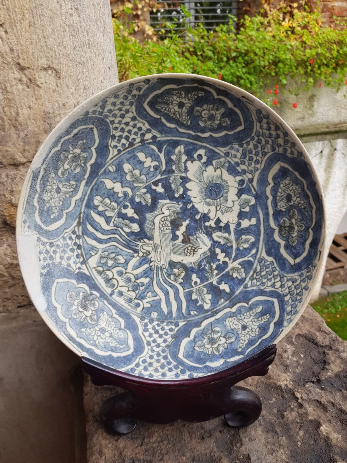 Set of 3 "Phoenix" Plate, Binh Thuan Shipwreck, Swatow, Ming Dynasty, China 1608