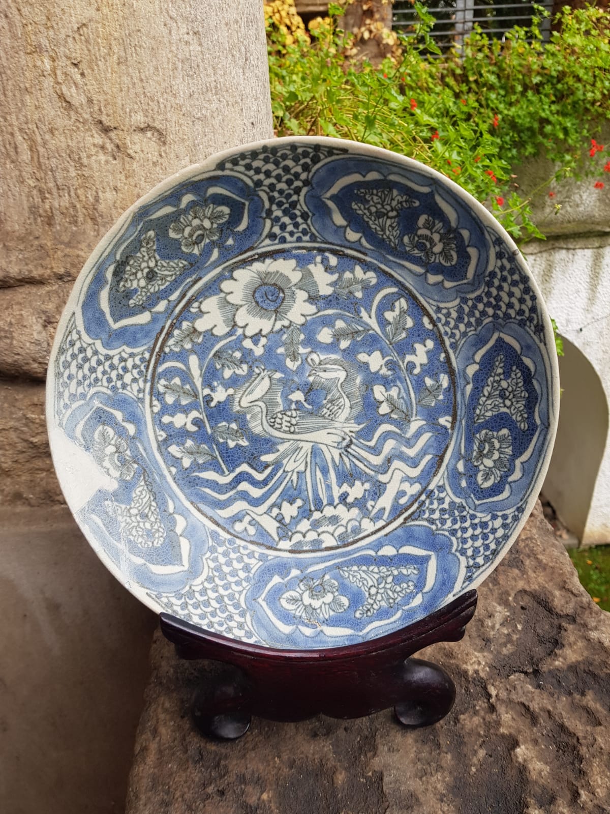 Set of 3 "Phoenix" Plate, Binh Thuan Shipwreck, Swatow, Ming Dynasty, China 1608