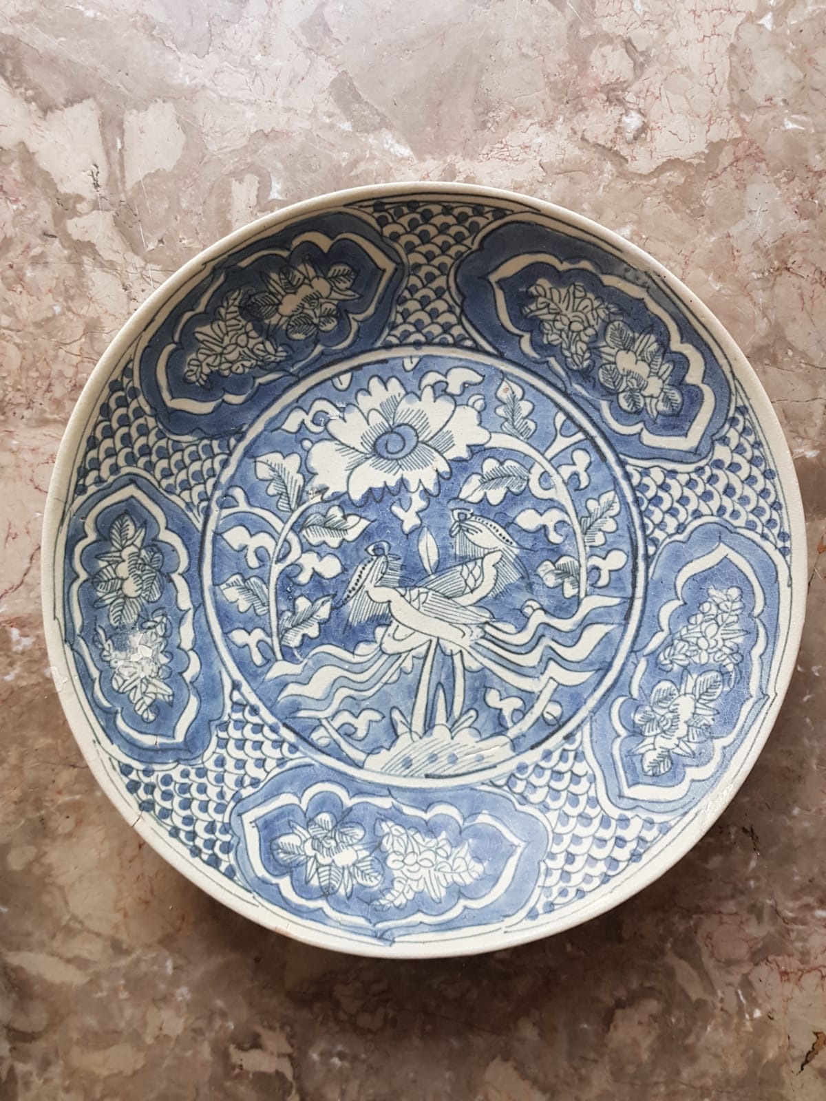 Set of 3 "Phoenix" Plate, Binh Thuan Shipwreck, Swatow, Ming Dynasty, China 1608