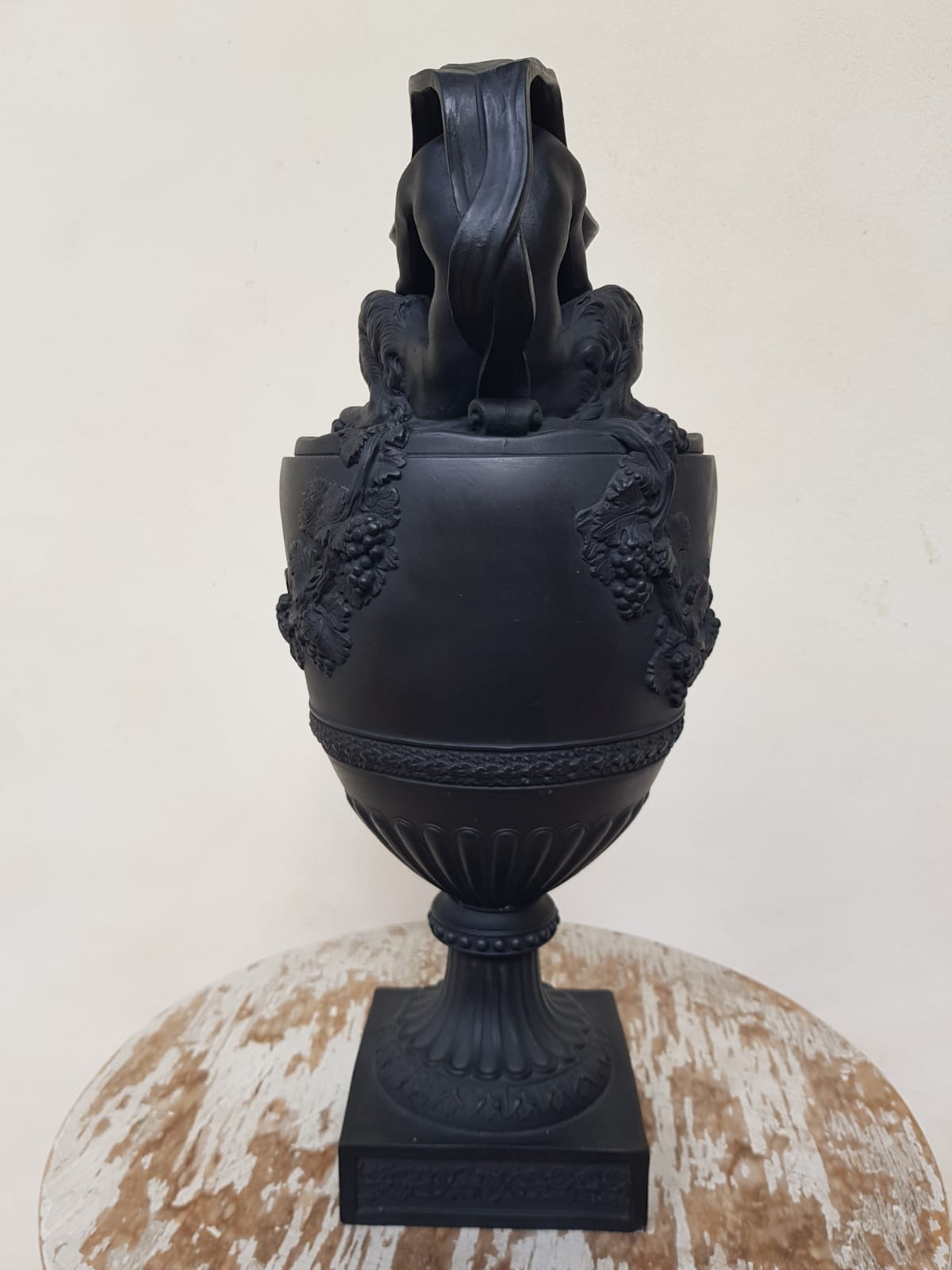 Wine Ewer With Satyr, Black Basalt, Wedgwood, England, 19th Century