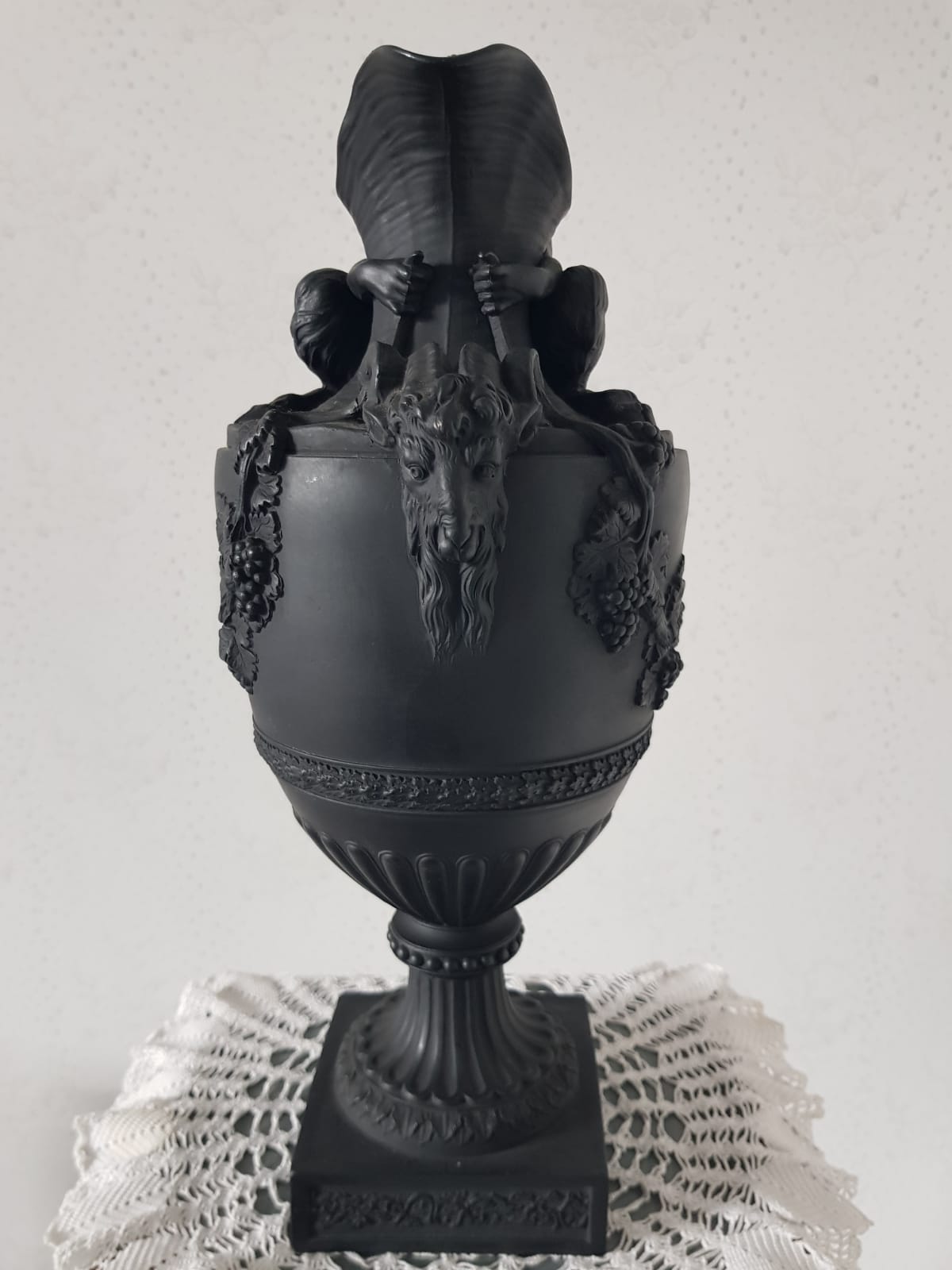Wine Ewer With Satyr, Black Basalt, Wedgwood, England, 19th Century