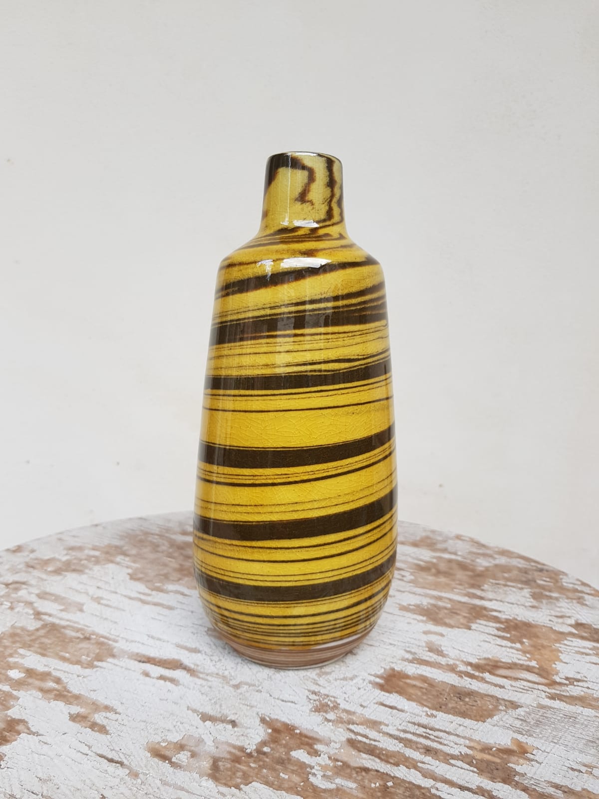 Yellow Glazed Ceramic Vase, Japan, Mid 20th Century