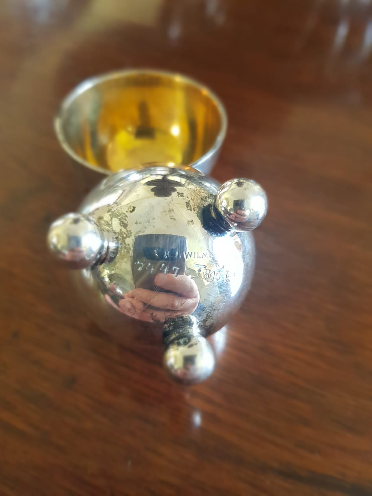 Pair of Gilded 800 Silver Salt Cellars by H.J.Wilm, Germany late 19th Century