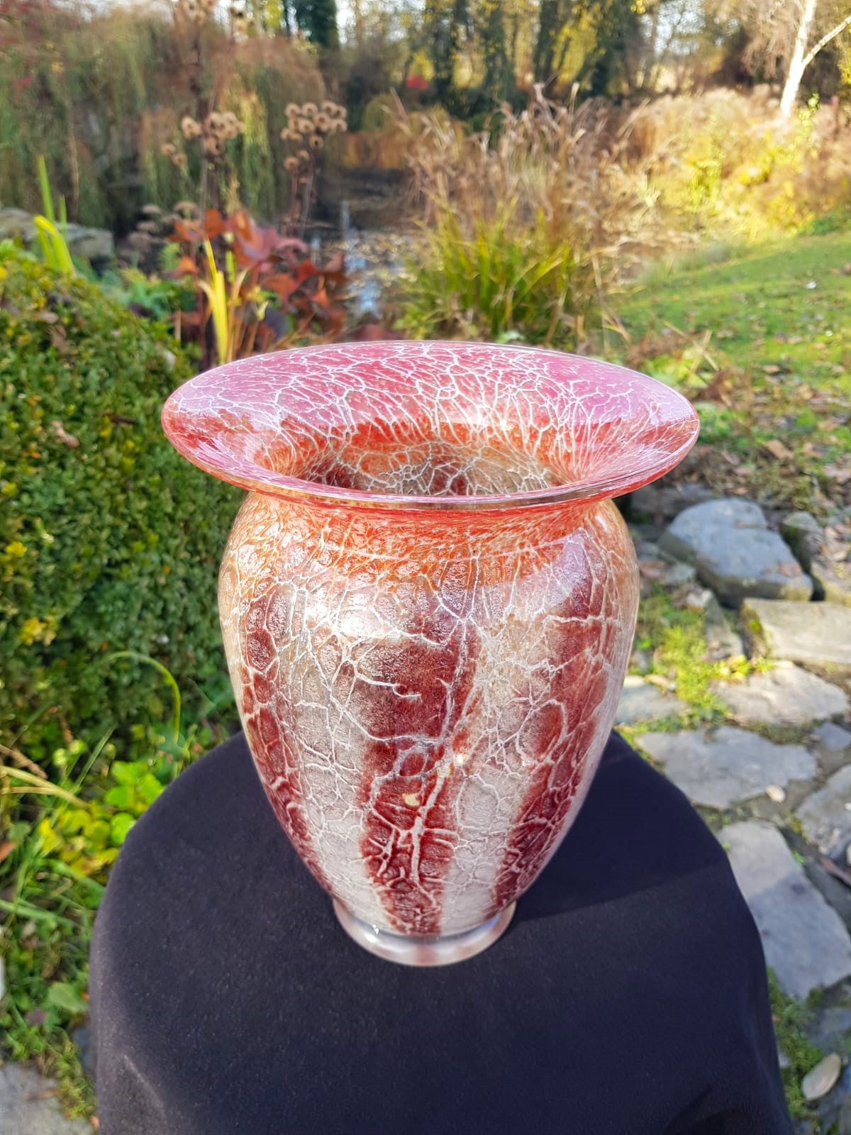 Art Deco WMF Ikora Glass Vase, Designed by Karl Wiedmann, Germany 1930s