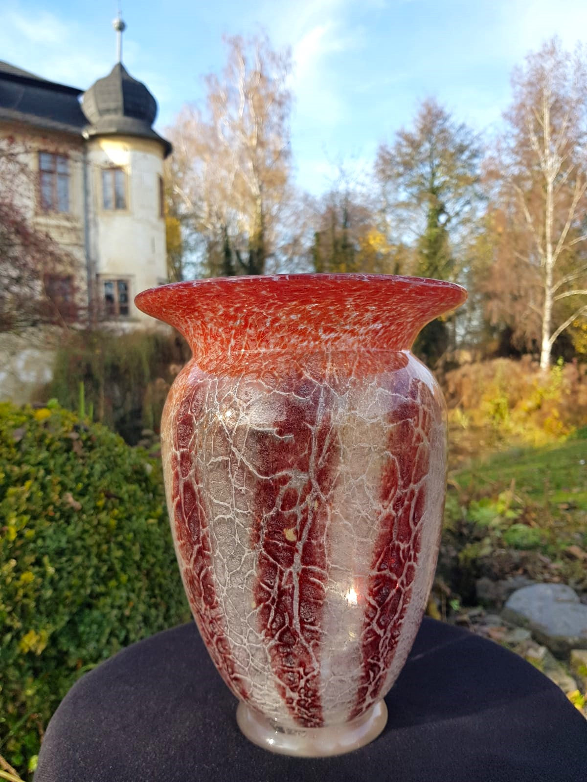 Art Deco WMF Ikora Glass Vase, Designed by Karl Wiedmann, Germany 1930s