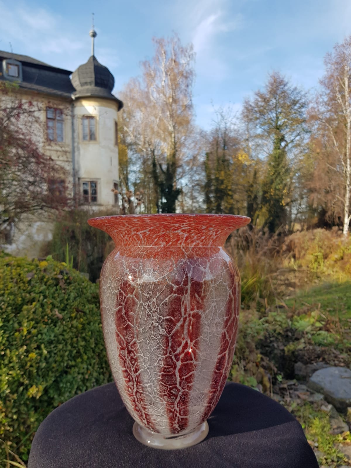 Art Deco WMF Ikora Glass Vase, Designed by Karl Wiedmann, Germany 1930s