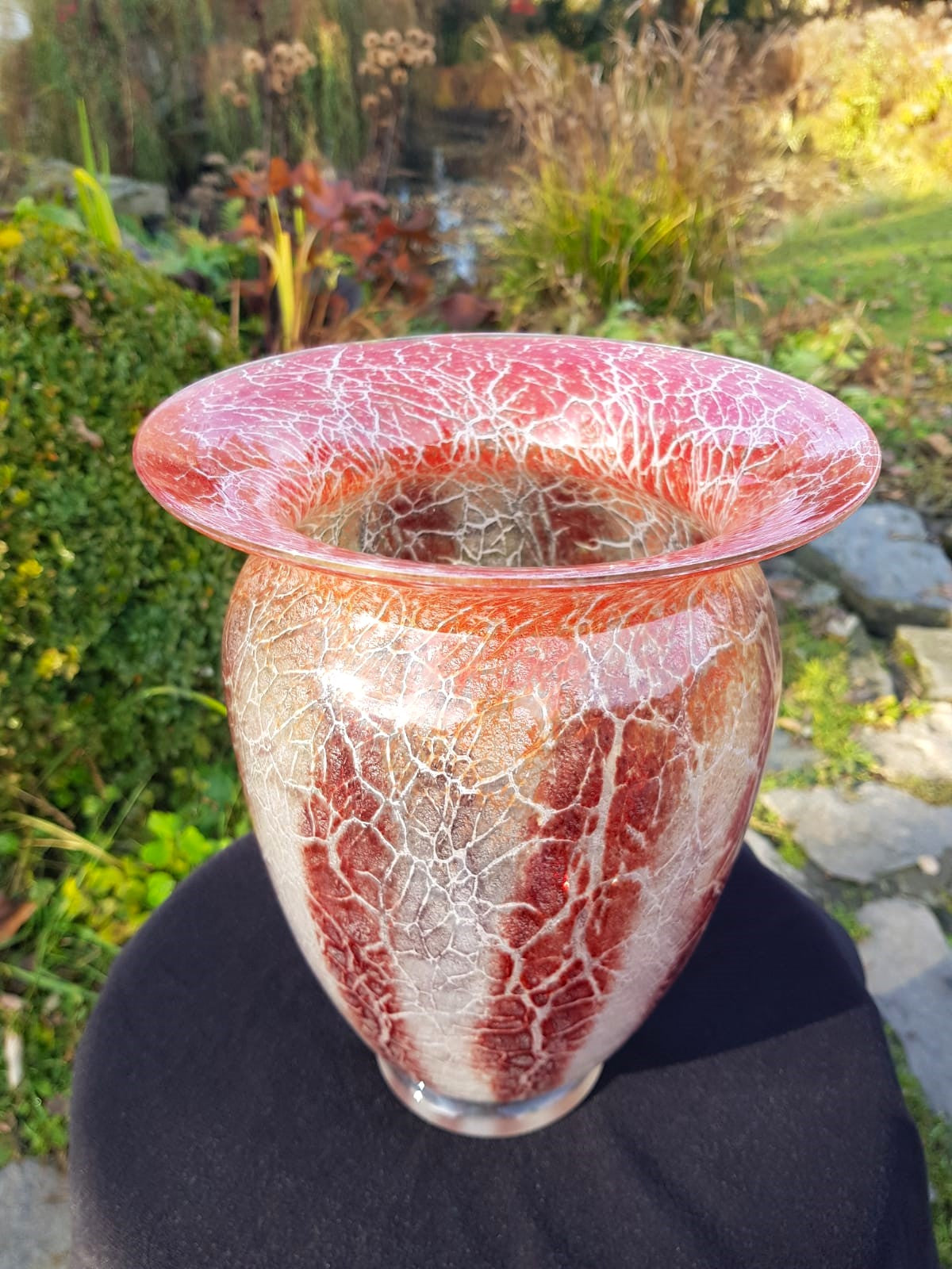 Art Deco WMF Ikora Glass Vase, Designed by Karl Wiedmann, Germany 1930s