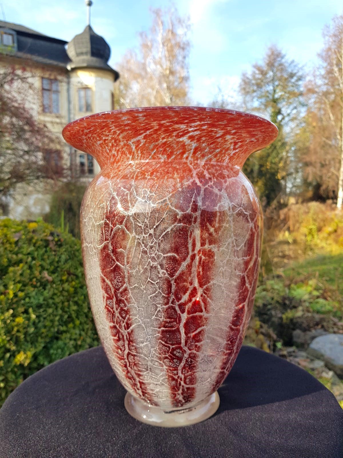 Art Deco WMF Ikora Glass Vase, Designed by Karl Wiedmann, Germany 1930s