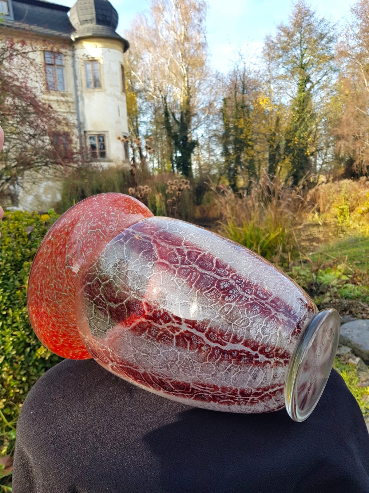 Art Deco WMF Ikora Glass Vase, Designed by Karl Wiedmann, Germany 1930s