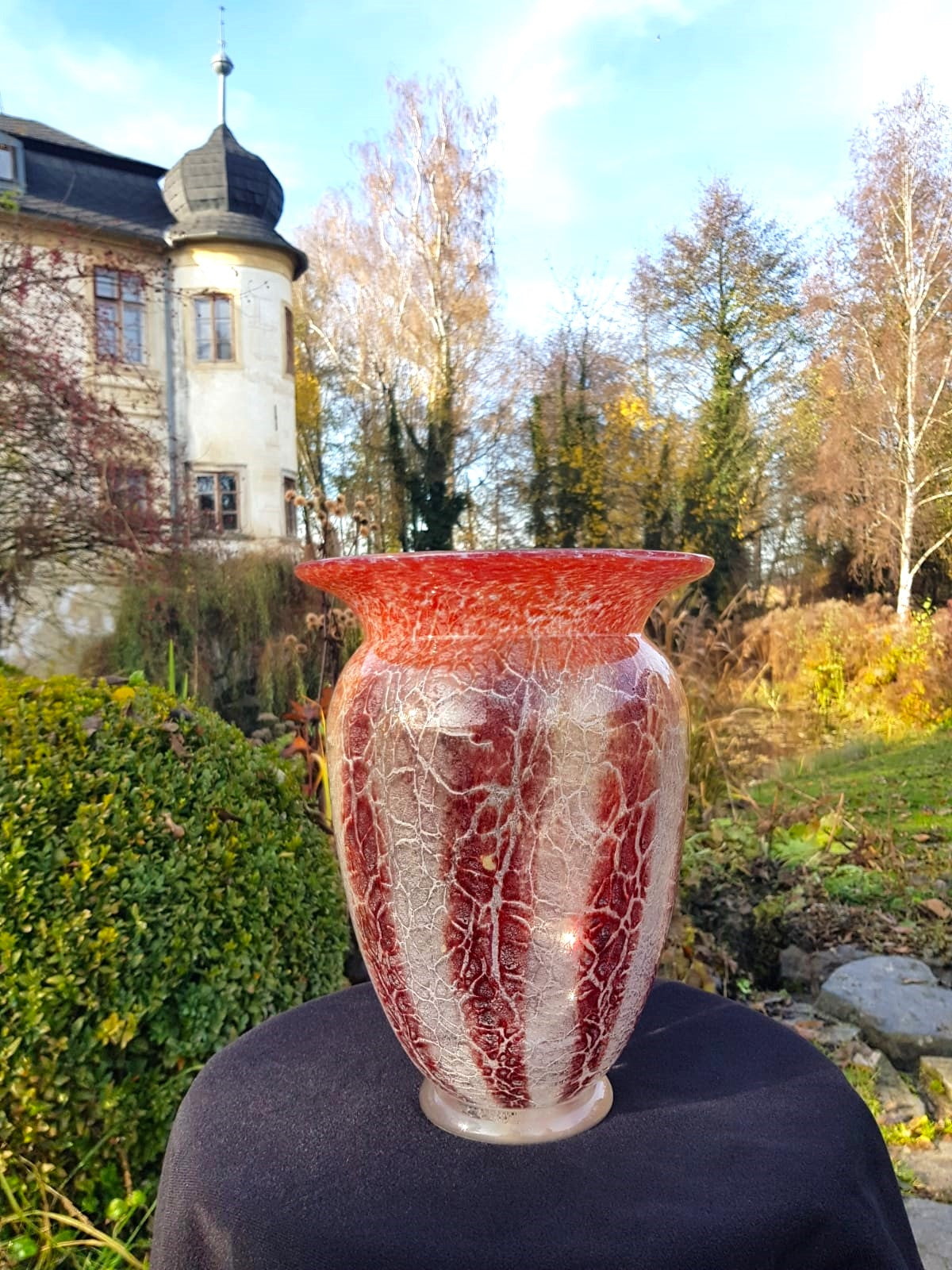 Art Deco WMF Ikora Glass Vase, Designed by Karl Wiedmann, Germany 1930s