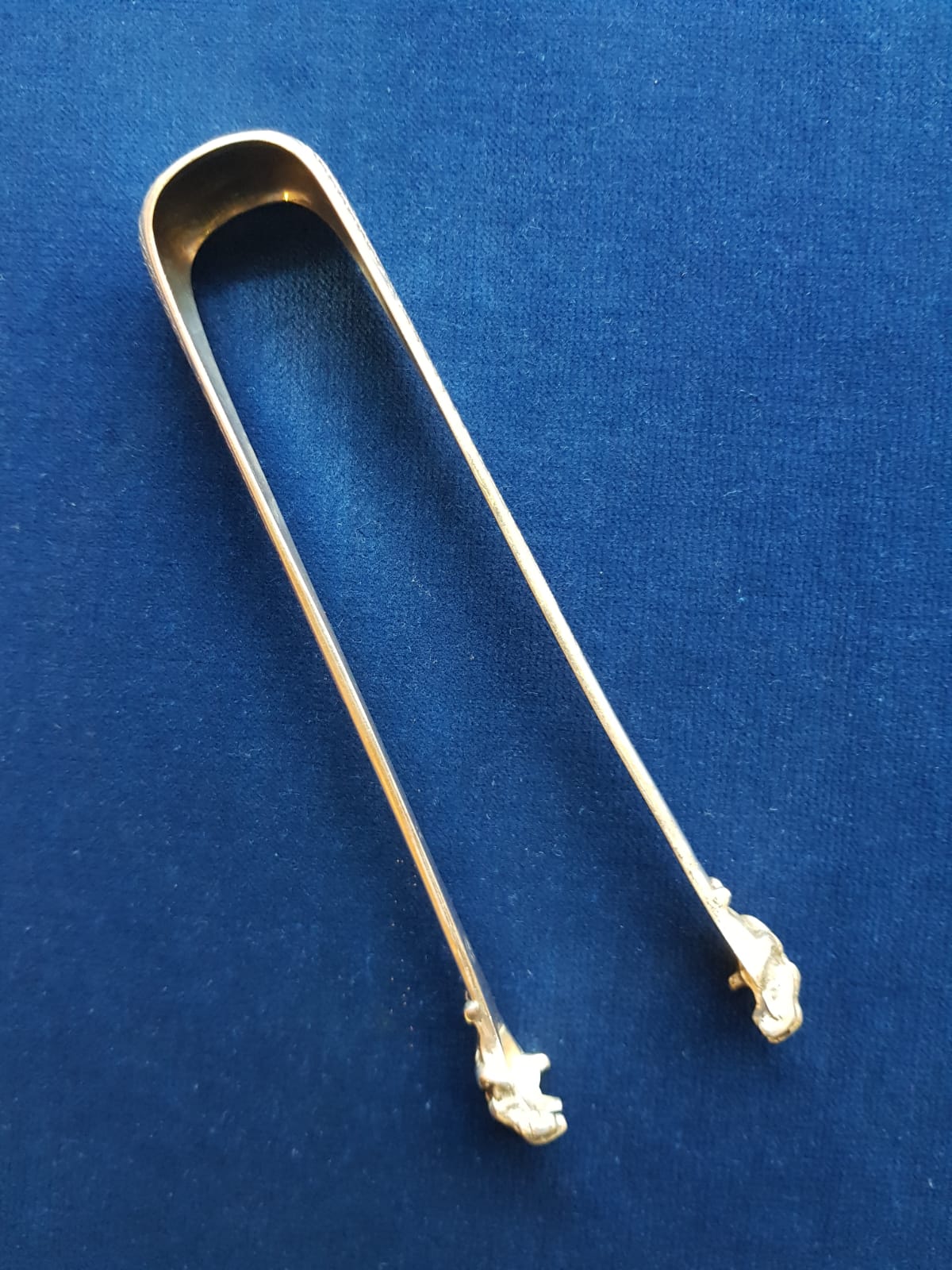 Antique 925 Sterling Silver Sugar Tongs, France, 19th Century