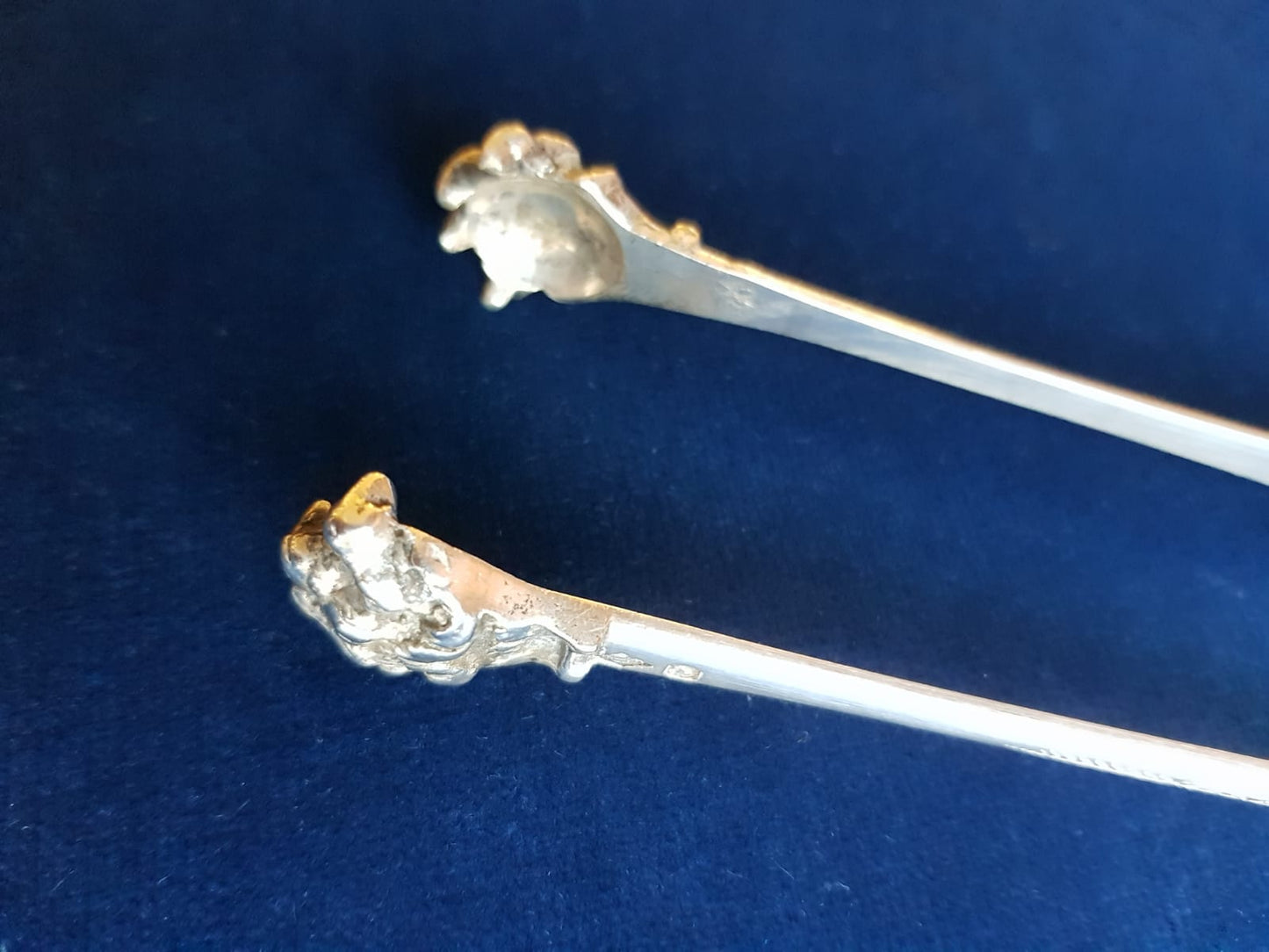 Antique 925 Sterling Silver Sugar Tongs, France, 19th Century