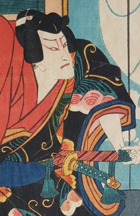 Utagawa Kuniyoshi, Woodblock Print, Actor Bando Mitsugoro in Role Soga No Goro Tokimune, circa 1850, Edo Period