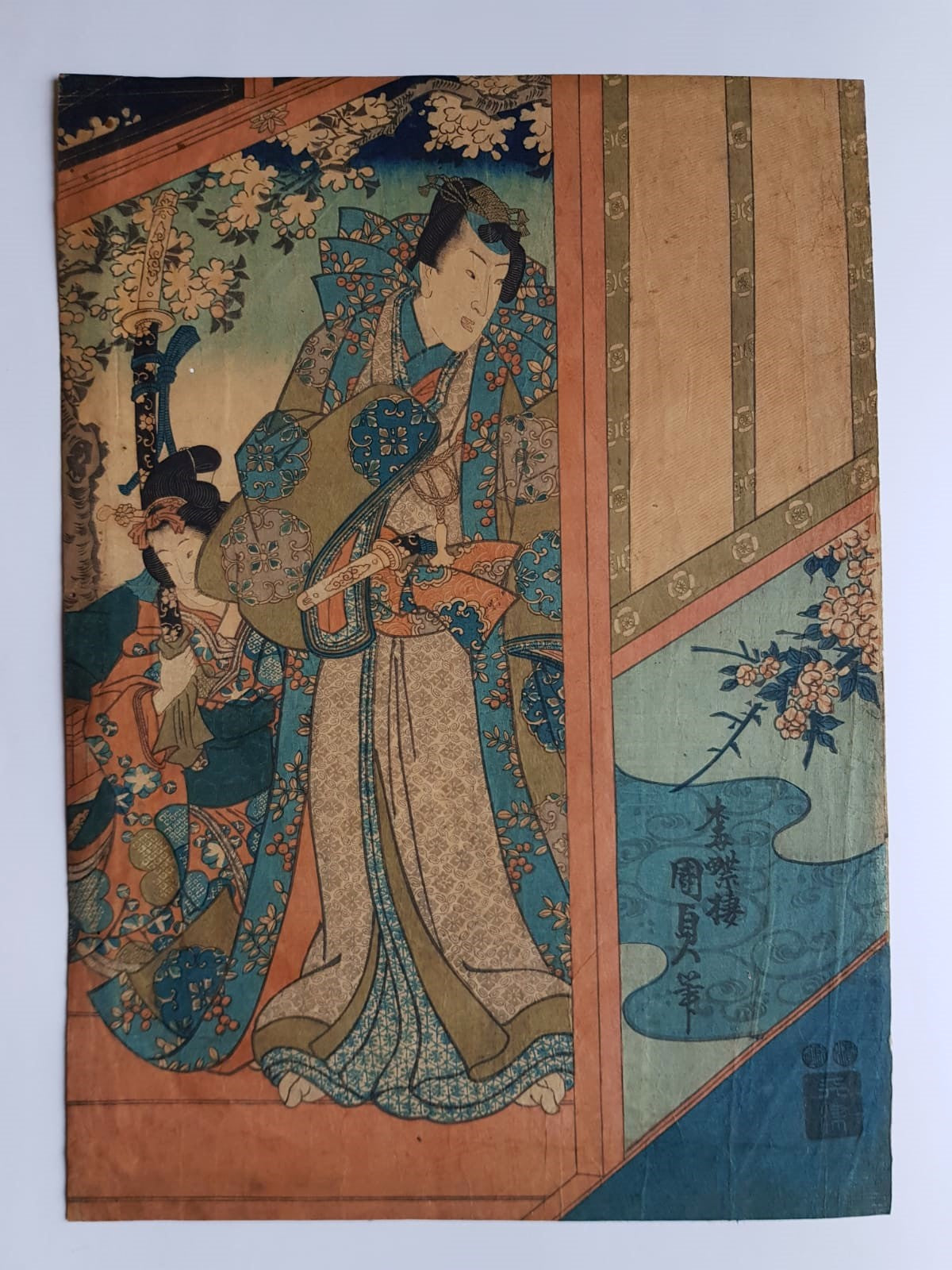 Utagawa Kunisada, Antique Woodblock Print, Ukiyo-e, circa 1850, Edo Period