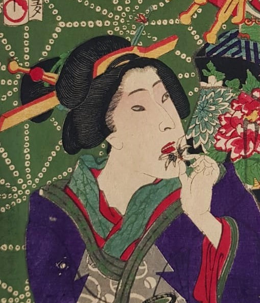 Utagawa Kuniyoshi, Woodblock Print, Ukiyo-e,  "Mitsuwa and Hatsuharu", 1840s, Edo Period