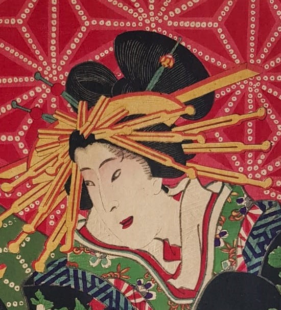 Utagawa Kuniyoshi, Woodblock Print, Ukiyo-e,  "Mitsuwa and Hatsuharu", 1840s, Edo Period