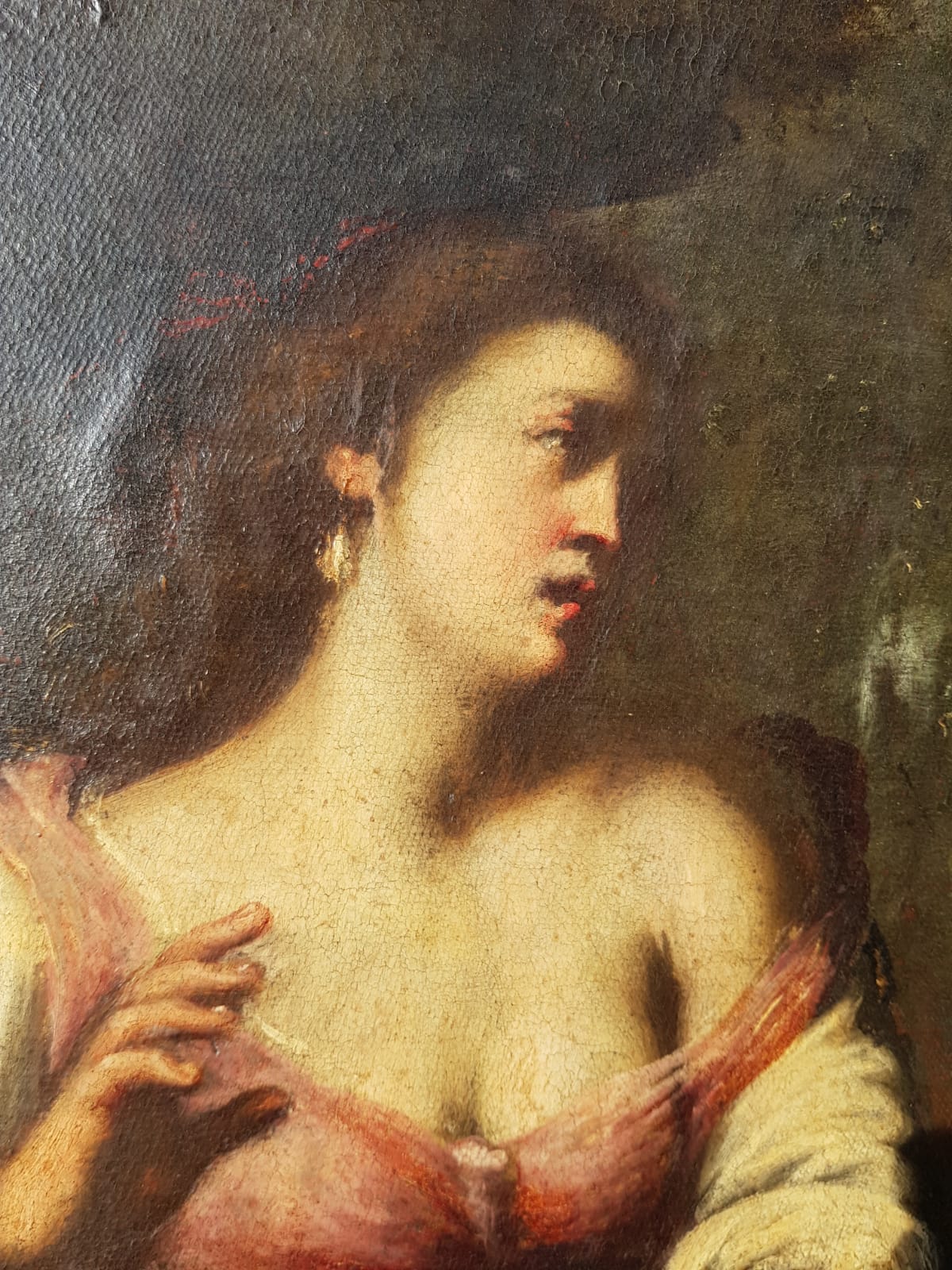 Hagar and The Angel, Oil on Canvas, Framed, Italian School, 17th Century