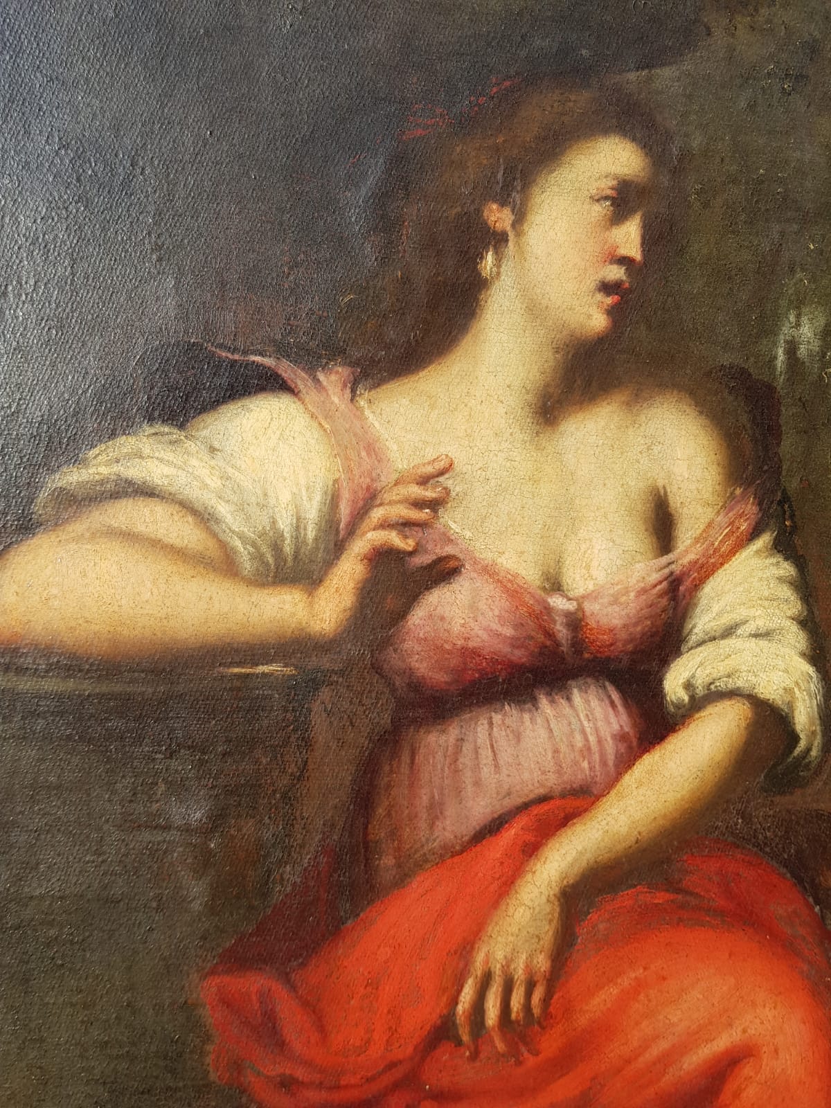 Hagar and The Angel, Oil on Canvas, Framed, Italian School, 17th Century