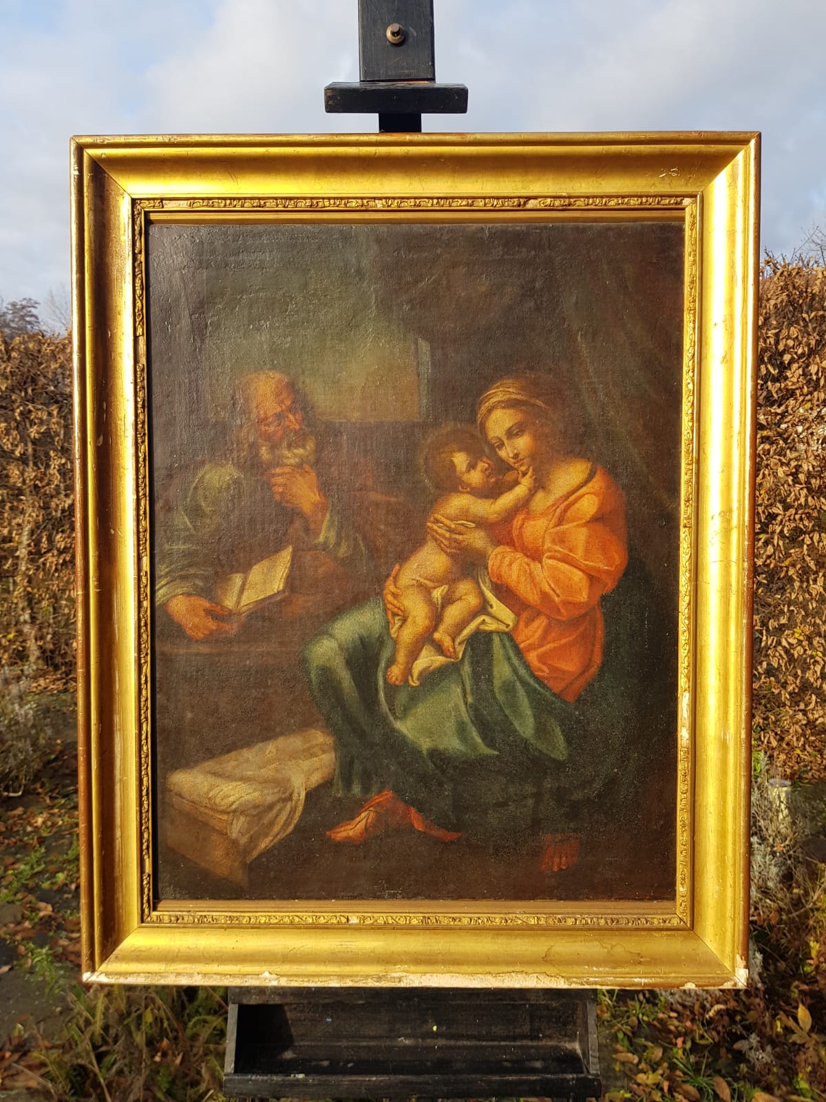 Holy Family, Oil on Canvas, Framed, Italian School, 17th Century