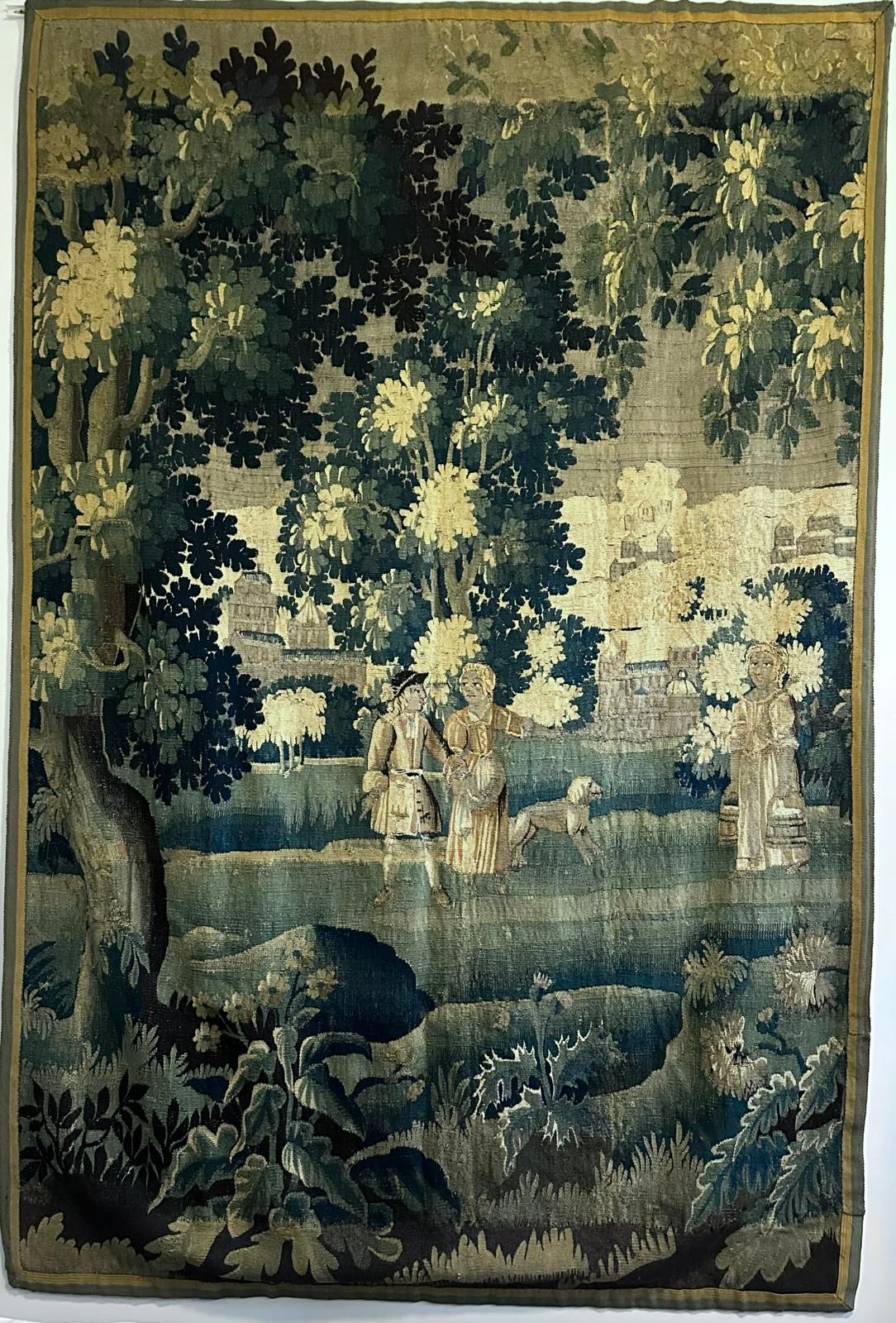 Antique French Verdure Landscape Tapestry, 17th Century