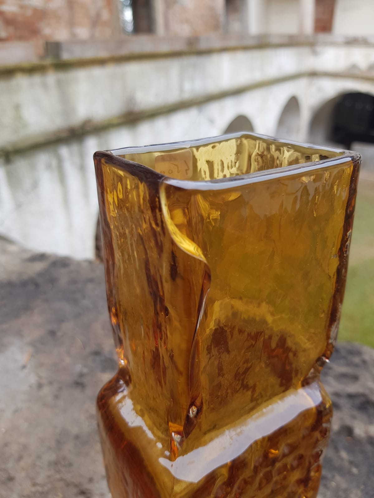 "Drunken Bricklayer" by Geoffrey Baxter, Whitefriars Glass 1960s