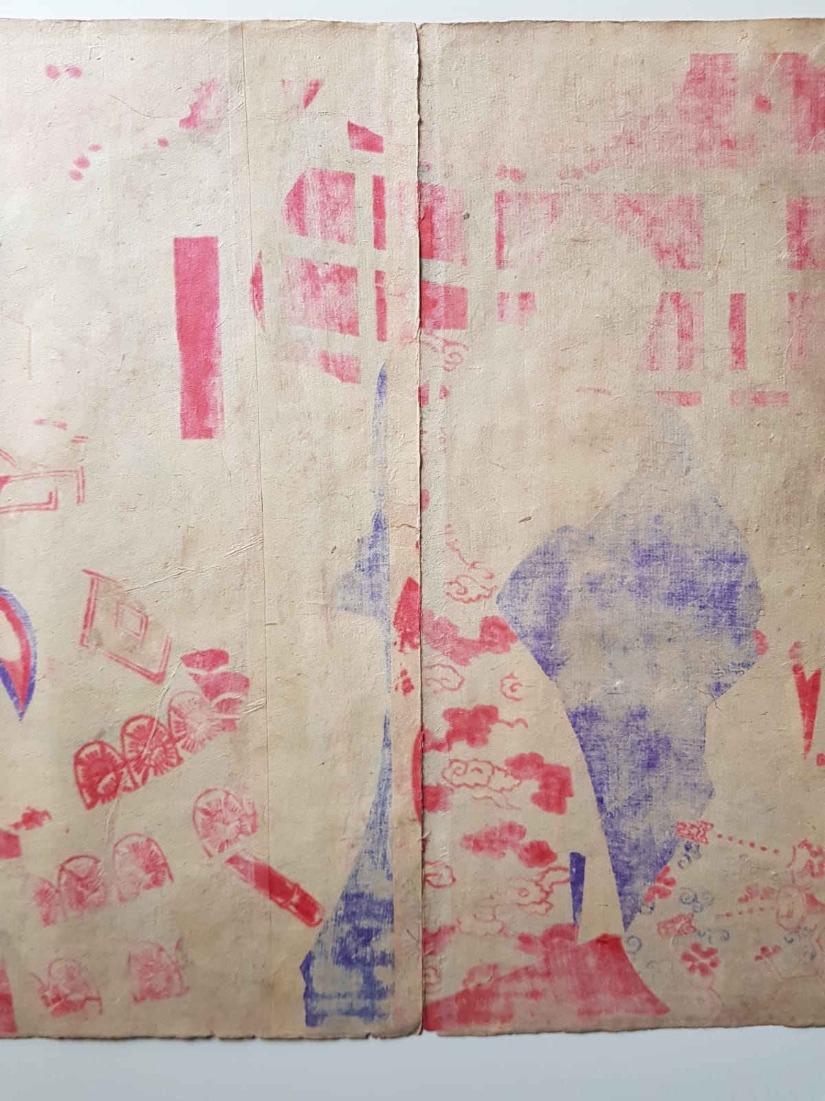 Meiji-Era Ukiyo-e Triptych – Toyohara Kunichika, Kabuki Theater Scene with Cherry Blossoms, c. 1880s