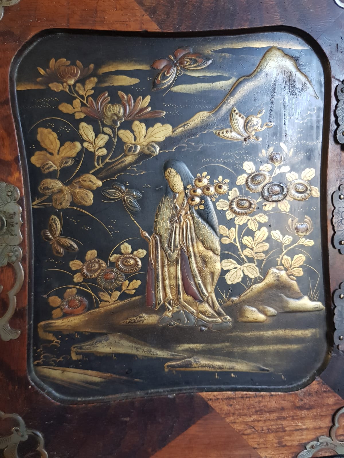 Antique Japanese Yosegi-Zaiku Kodansu Cabinet, Meiji Period, 19th Century