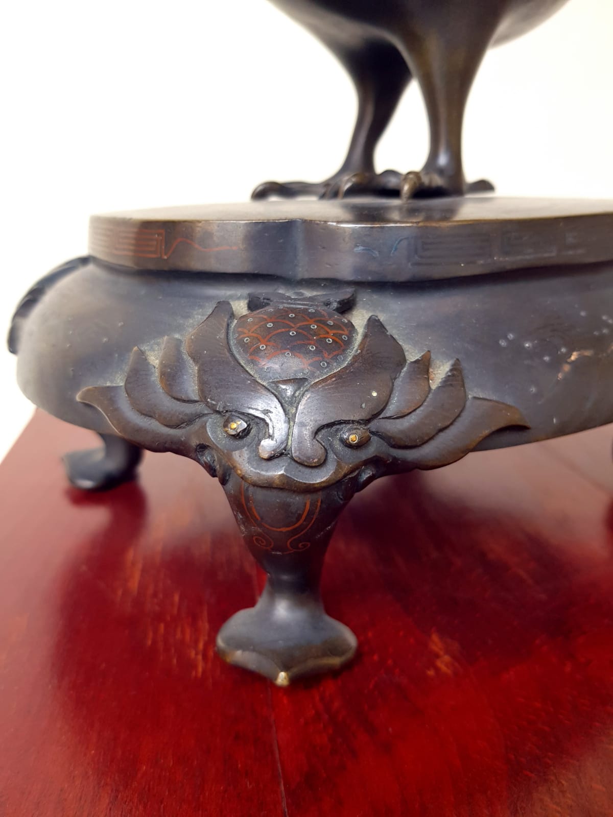 Large Antique Japanese Bronze Goose Incense Burner (Koro), Meiji Period, late 19th Century