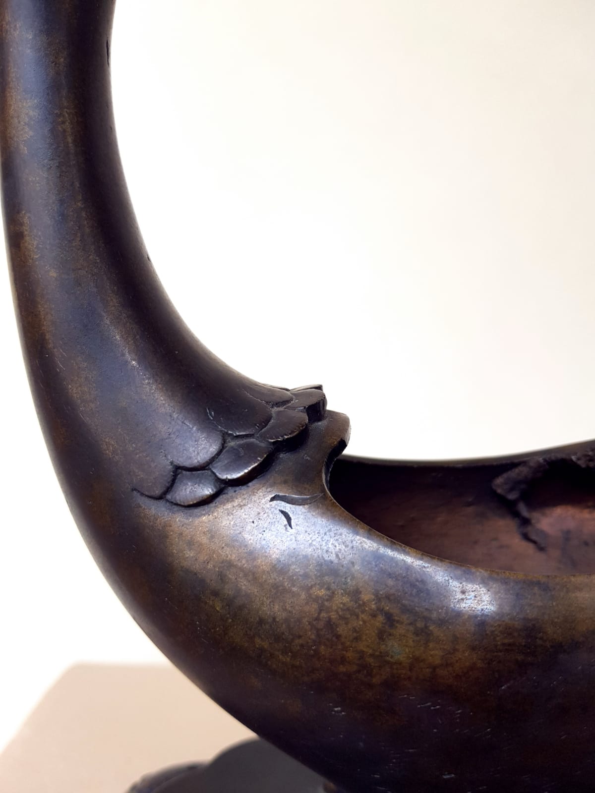 Large Antique Japanese Bronze Goose Incense Burner (Koro), Meiji Period, late 19th Century
