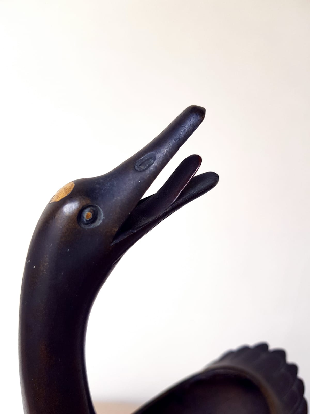 Large Antique Japanese Bronze Goose Incense Burner (Koro), Meiji Period, late 19th Century