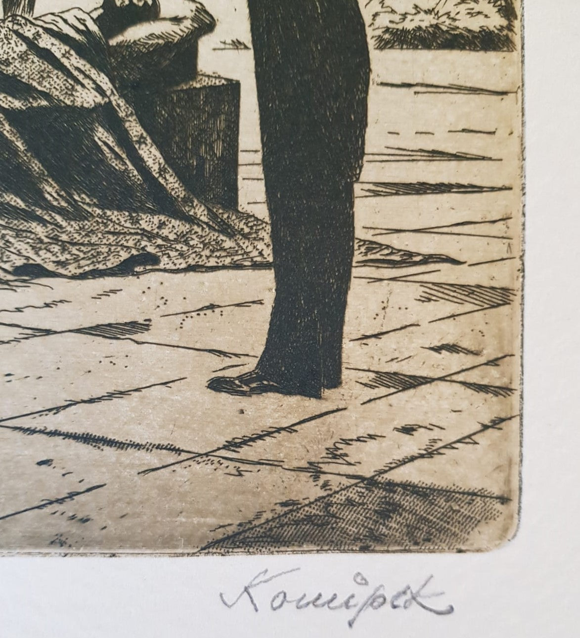 "Poslední píseň" (The Last Song) – Original Print by Jan Konůpek, Czechoslovakia, 1922