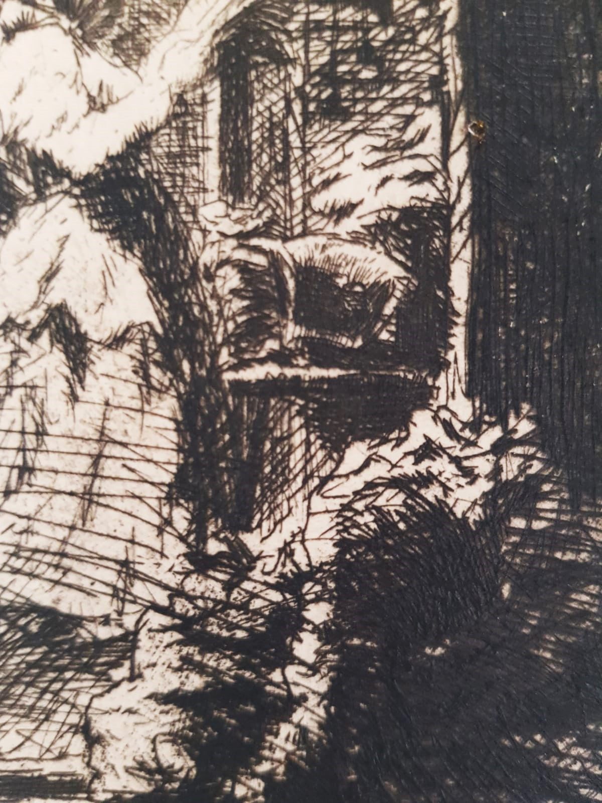 The Charcoal Shop by Vladimír Silovský – Signed 1920s Czech Drypoint Etching