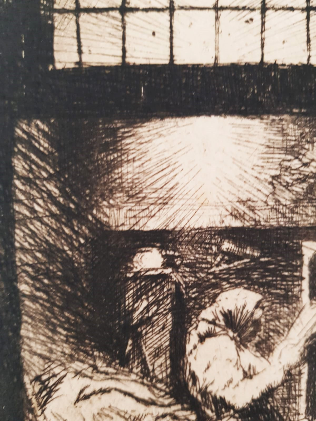 The Charcoal Shop by Vladimír Silovský – Signed 1920s Czech Drypoint Etching
