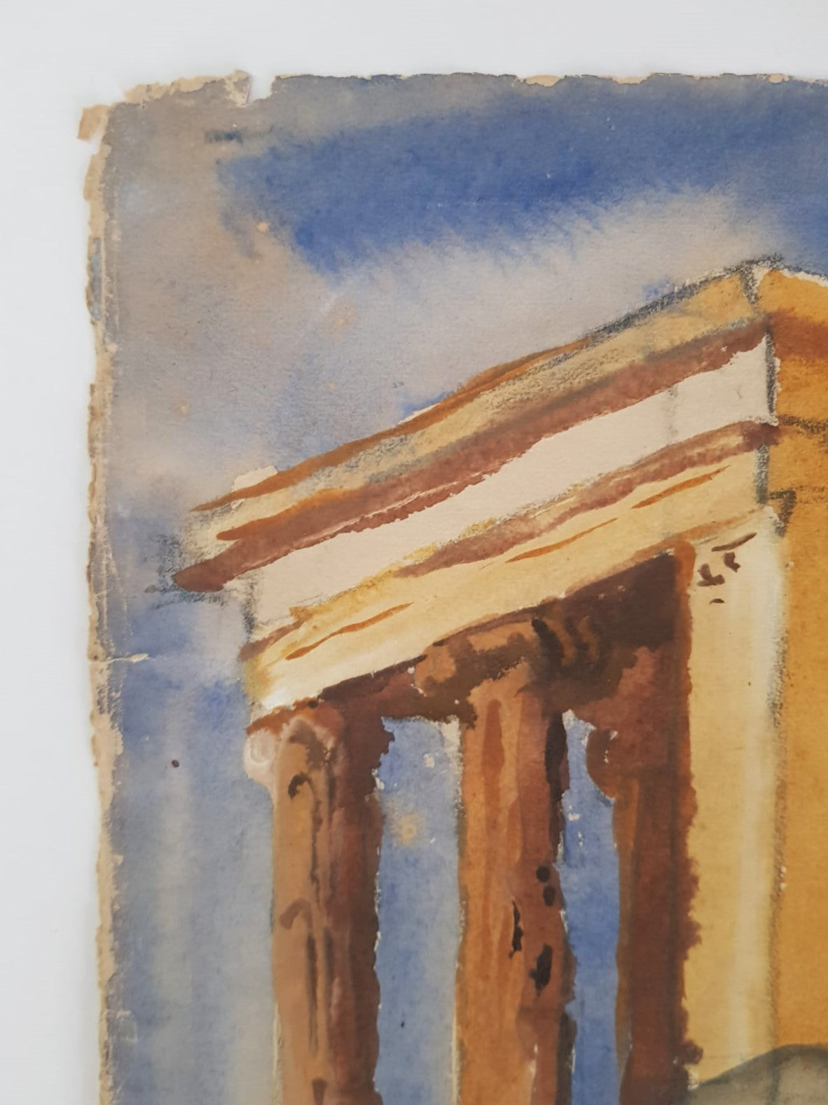 Lev Šimák - Acropolis (1962), watercolor on paper, 44,5cm x 30cm, signed and dated