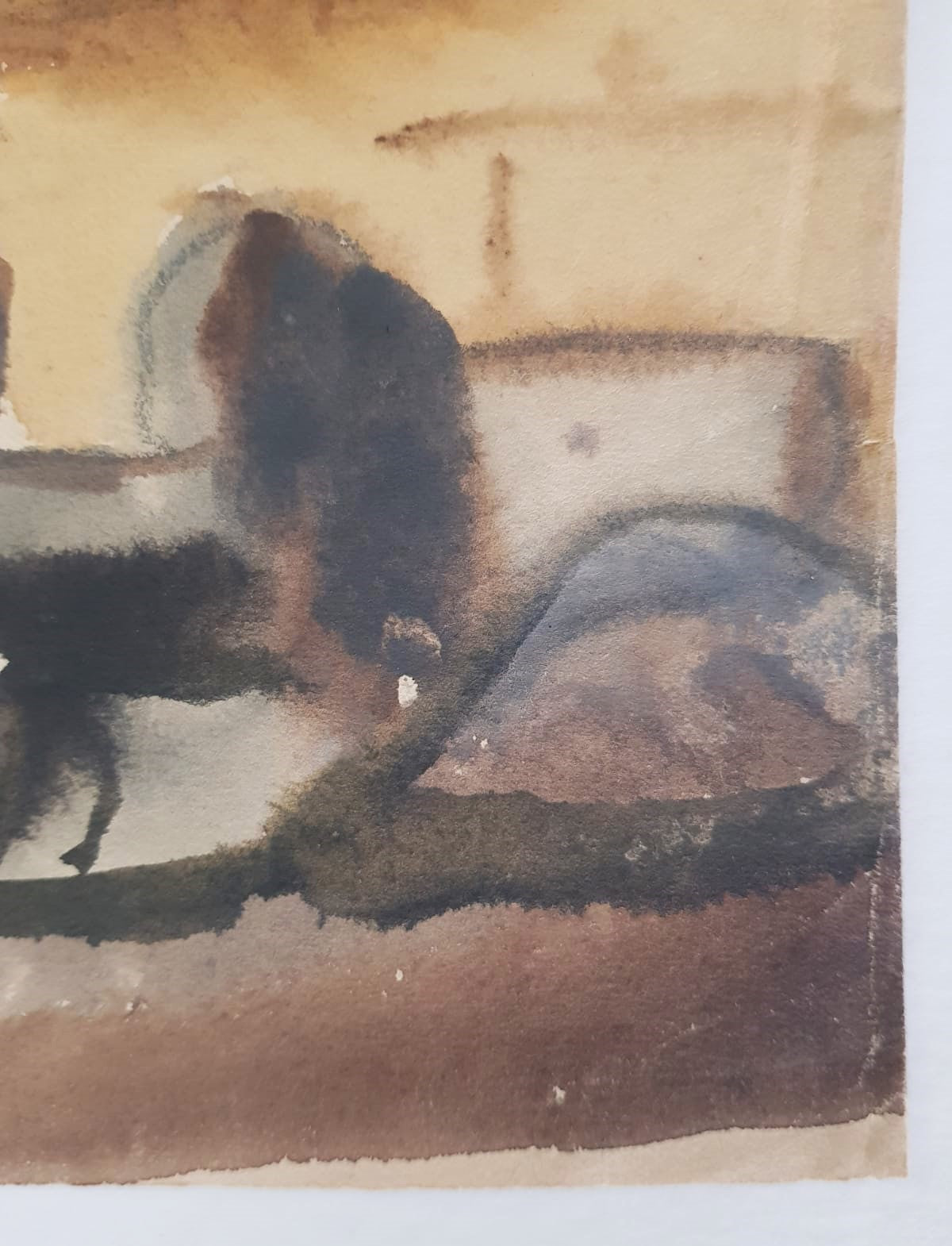 Lev Šimák - Acropolis (1962), watercolor on paper, 44,5cm x 30cm, signed and dated