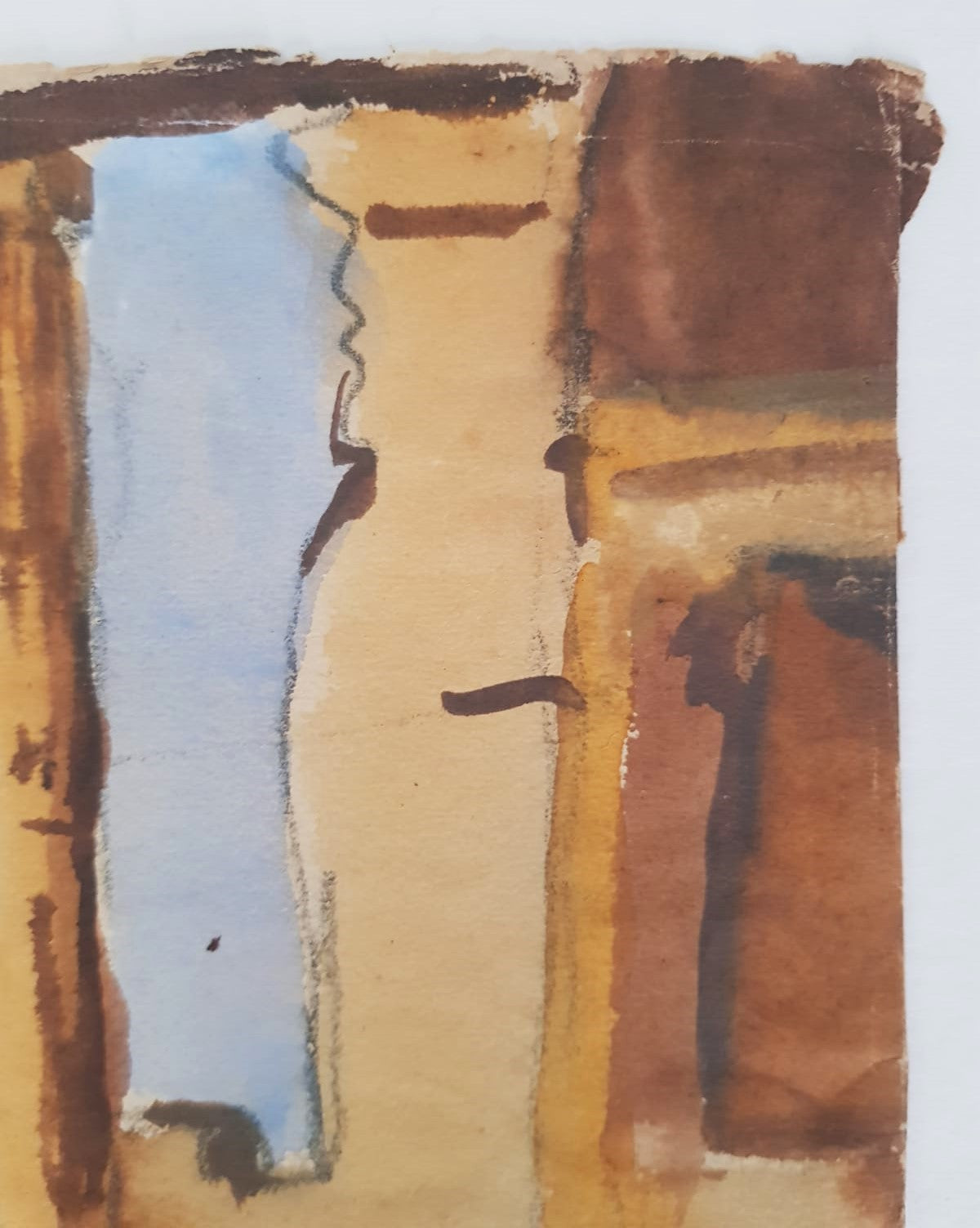 Lev Šimák - Acropolis (1962), watercolor on paper, 44,5cm x 30cm, signed and dated