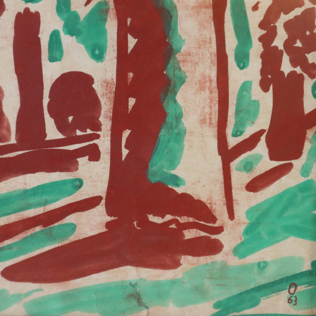Abstract Watercolor on Paper, Monogrammist "O", 1963
