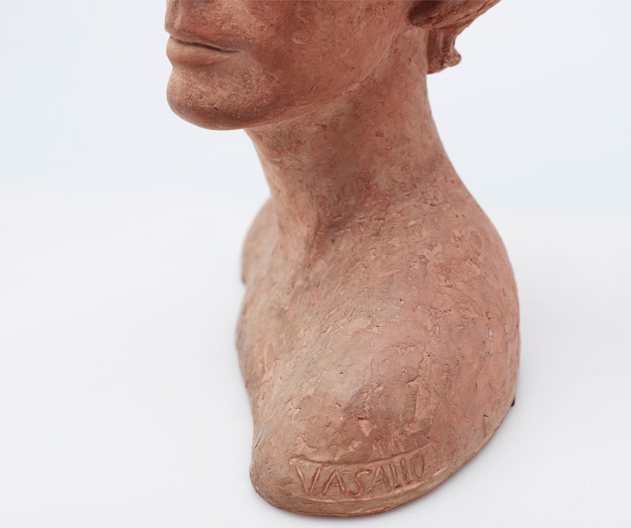 Jacinto Busto Vasallo (1922-1987) "A Girl" Terracotta Bust Sculpture, Spain, mid 20th Century