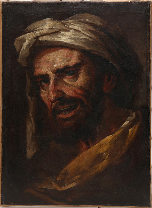 Portrait of A Grimacing Man, Oil on Canvas, Italian School, 18th Century