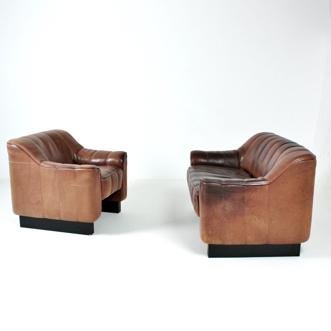 Vintage De Sede DS 44 Leather Lounge Suite, Switzerland, 1970s