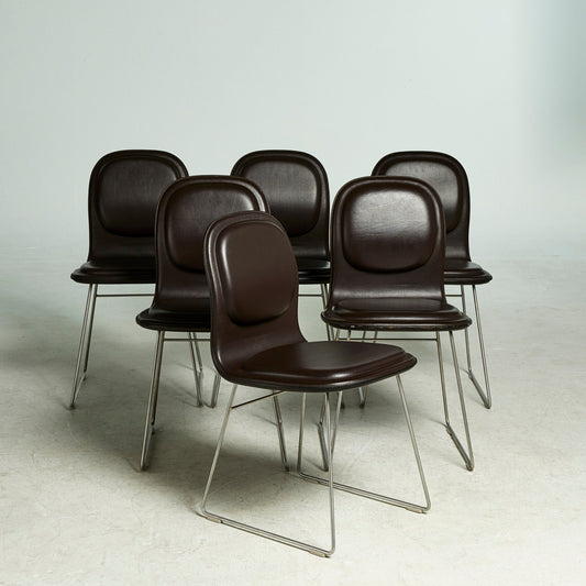 Set of 6pcs Cappellini Hi Pad Chairs by Jasper Morrison, Italy 1999