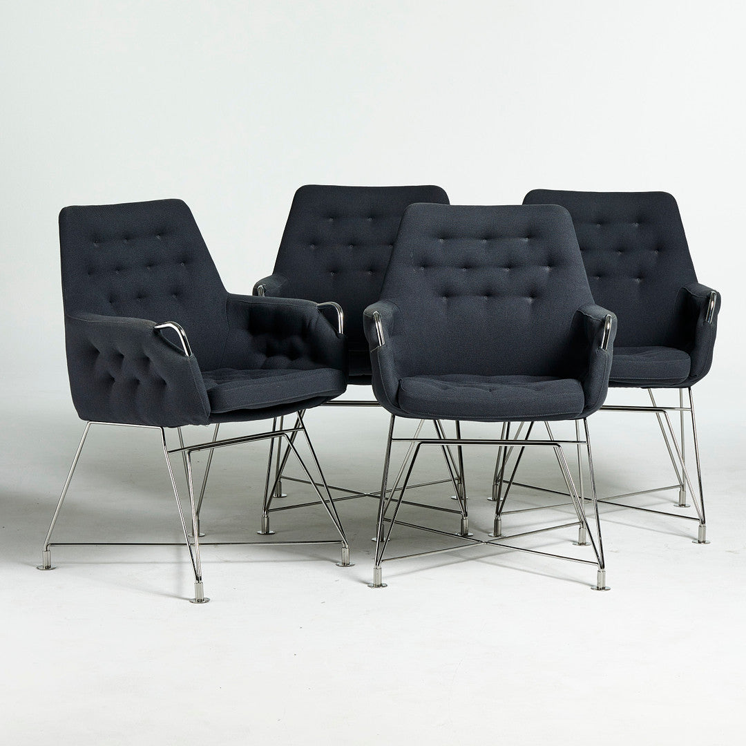 Set of 4 pcs "Mirja" armchairs by BRUNO MATHSSON, Sweden 1970s