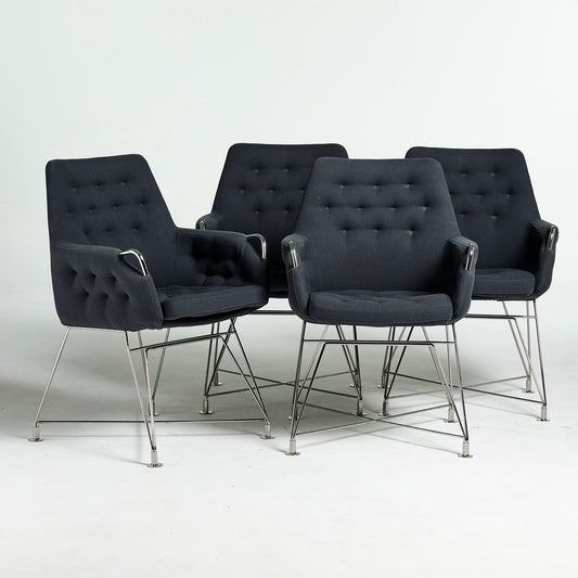 Set of 4 pcs "Mirja" armchairs by BRUNO MATHSSON, Sweden 1970s
