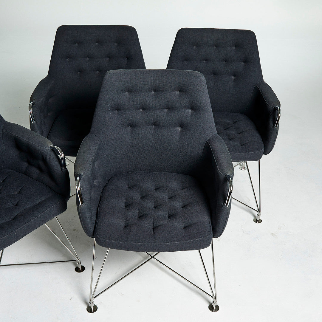 Set of 4 pcs "Mirja" armchairs by BRUNO MATHSSON, Sweden 1970s